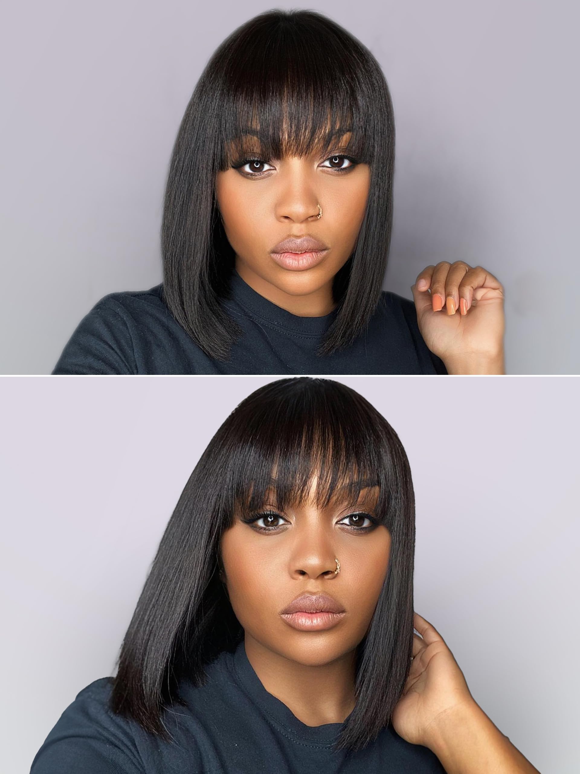 LUVME HAIR short black bob wig versatile for everyday styling