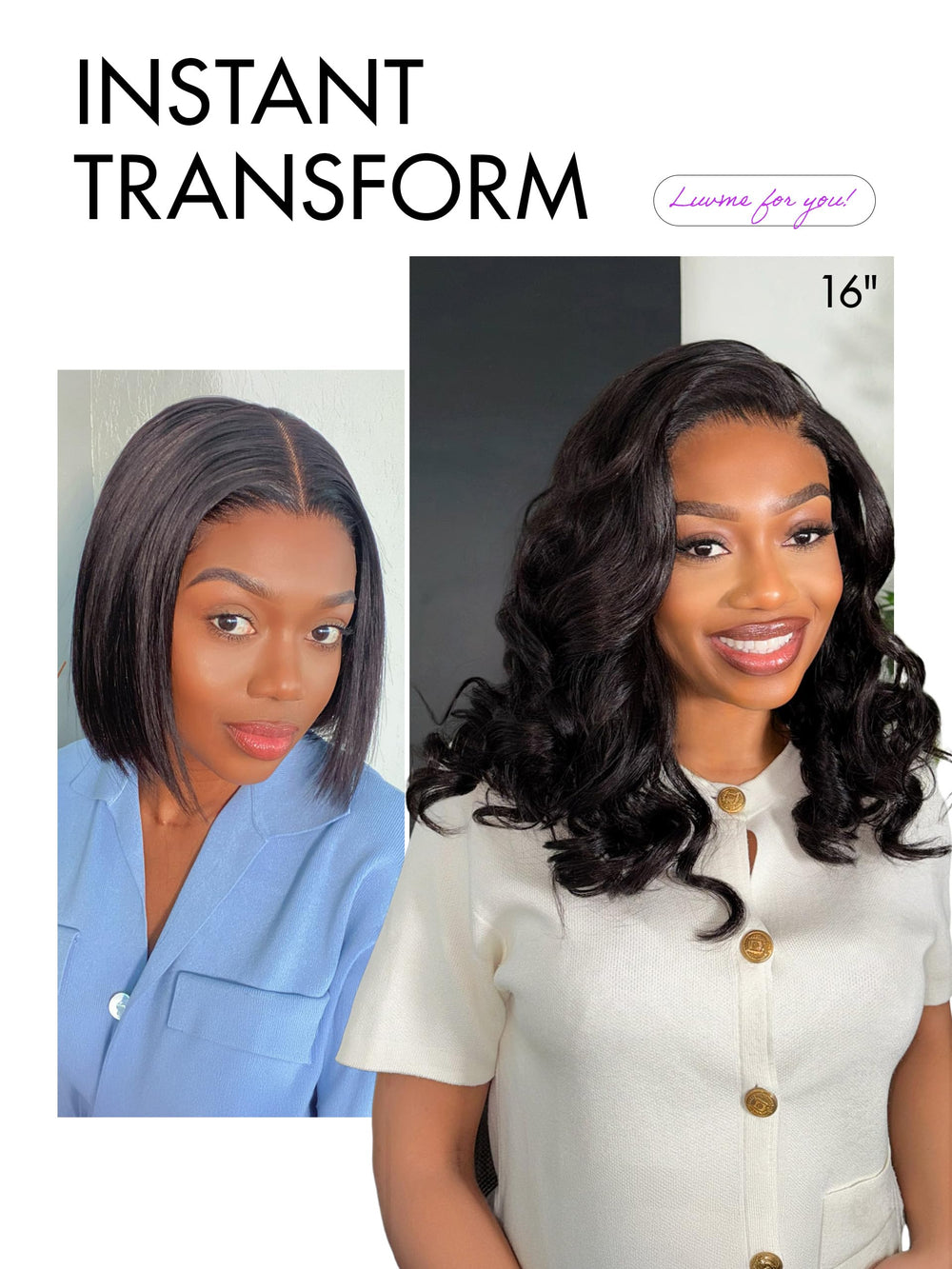 LUVME HAIR side-part view highlights versatile styling options for daily looks