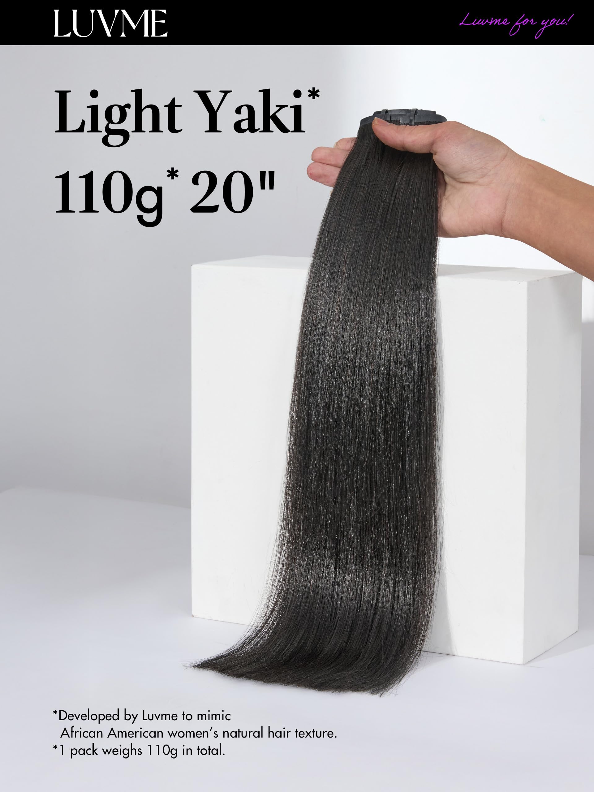LUVME invisible PU-weft clip-in extensions closeup for seamless scalp blend and comfort.