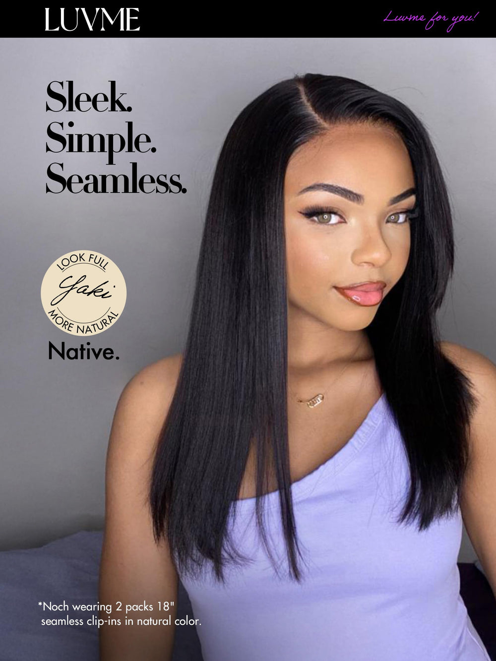 LUVME Remy Brazilian hair clip-ins straight 110g for premium fullness.