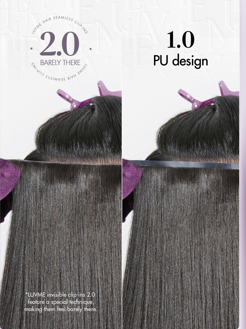 LUVME silky straight clip-ins for a smooth, polished finish