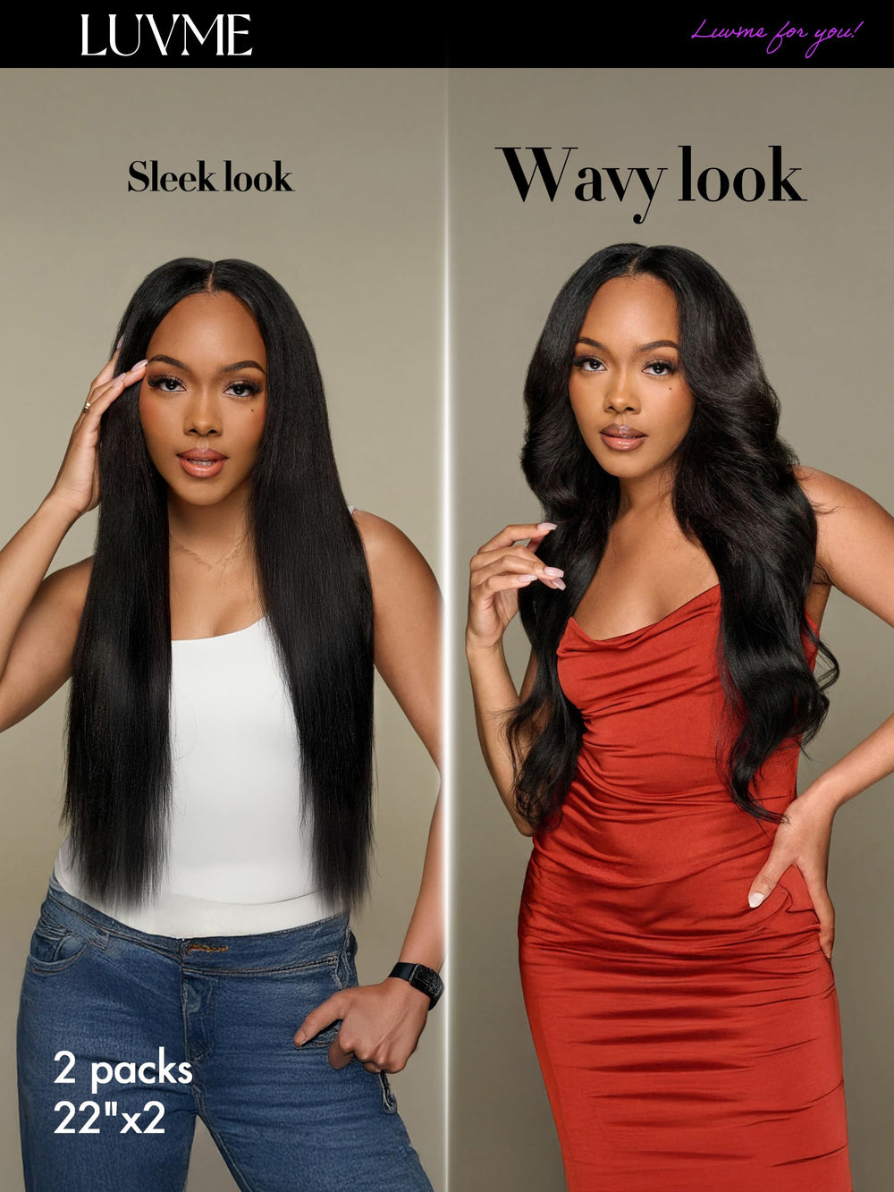LUVME Yaki Remy hair texture closeup highlights silky tangle-free performance.