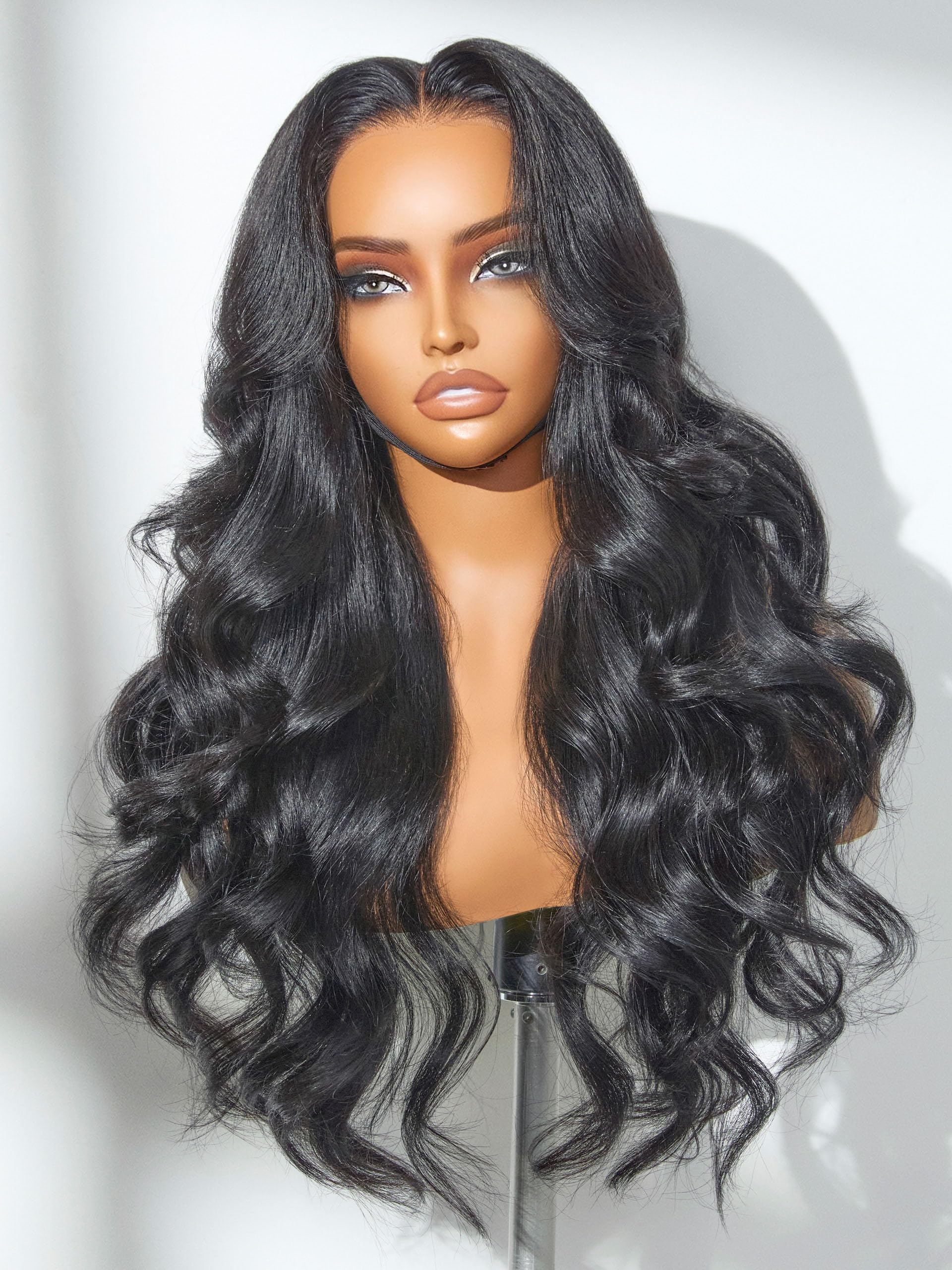 LUVME HAIR All-Day Comfort wig close-up lace front showing pre-plucked natural hairline for ready-to-wear.