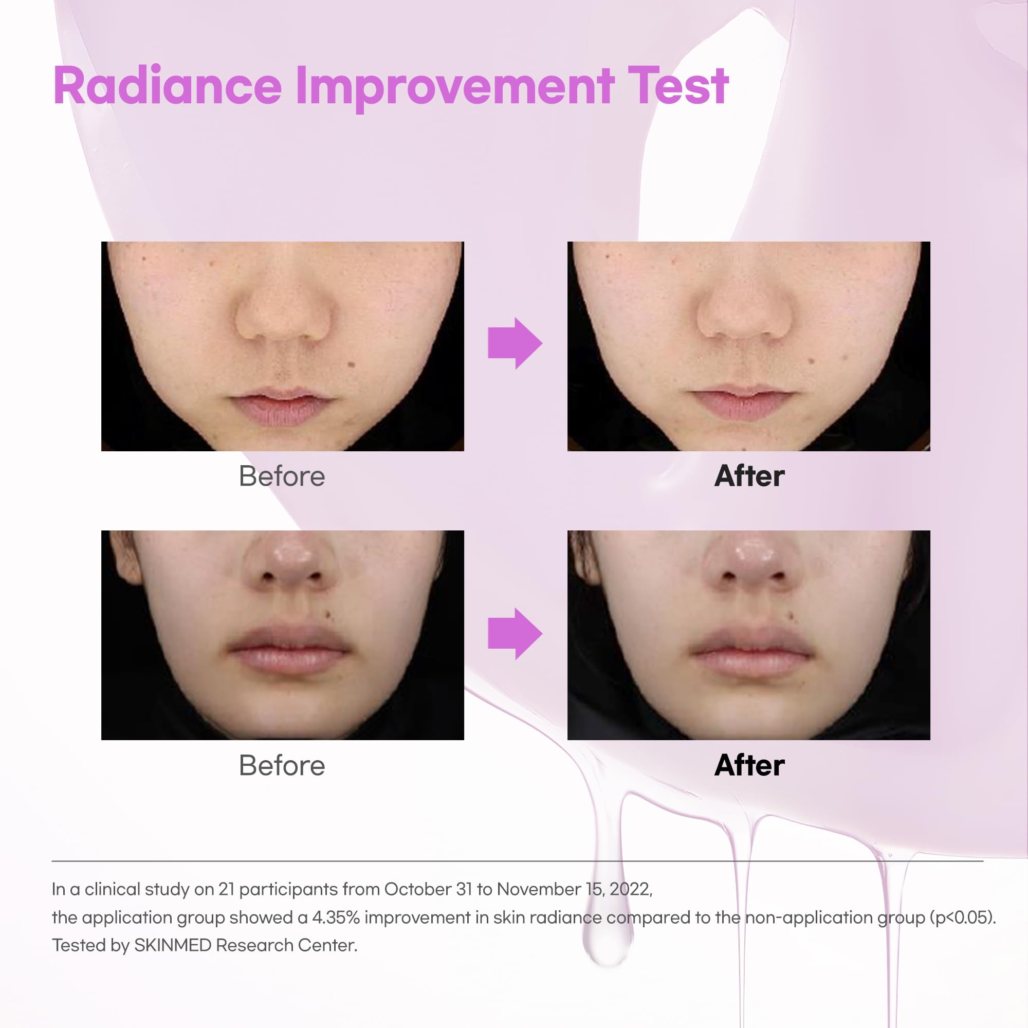 LUVUM after-use glow and plump appearance in morning light