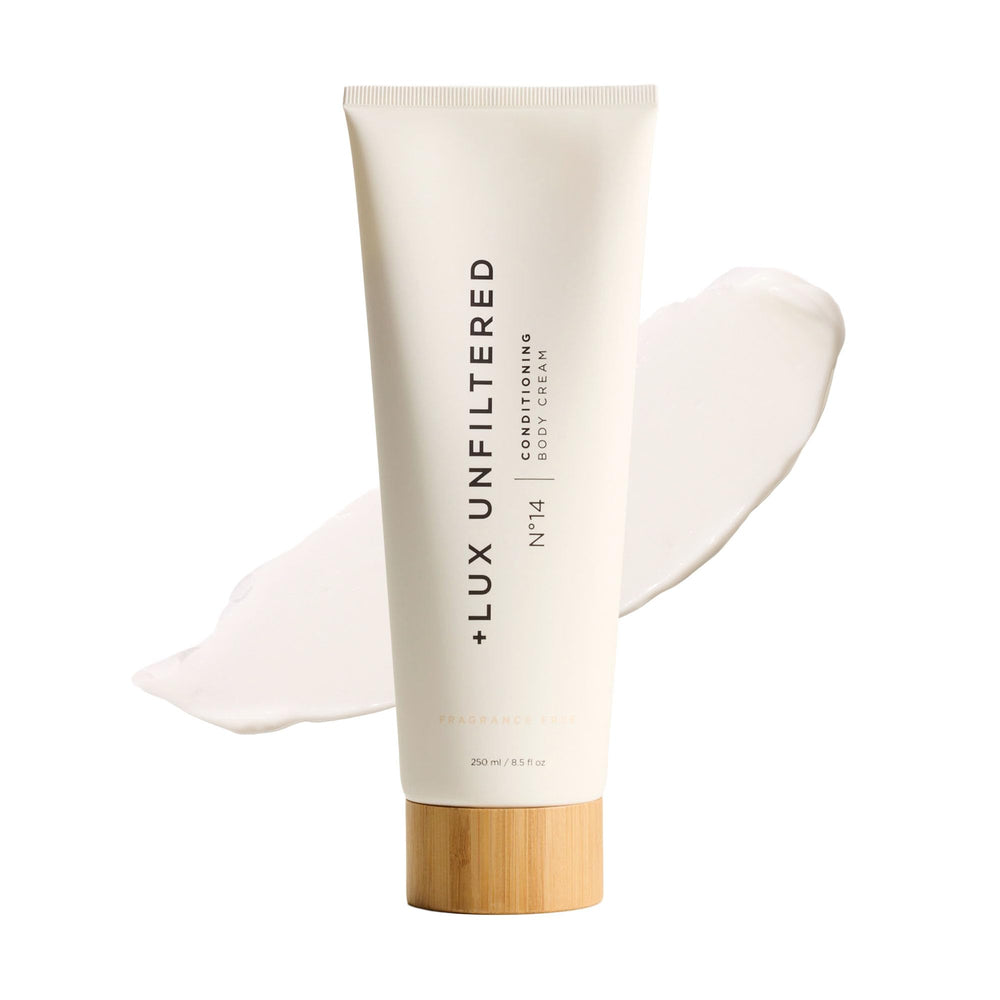 Lux Unfiltered N°14 conditioning body cream bottle provides daily hydration.