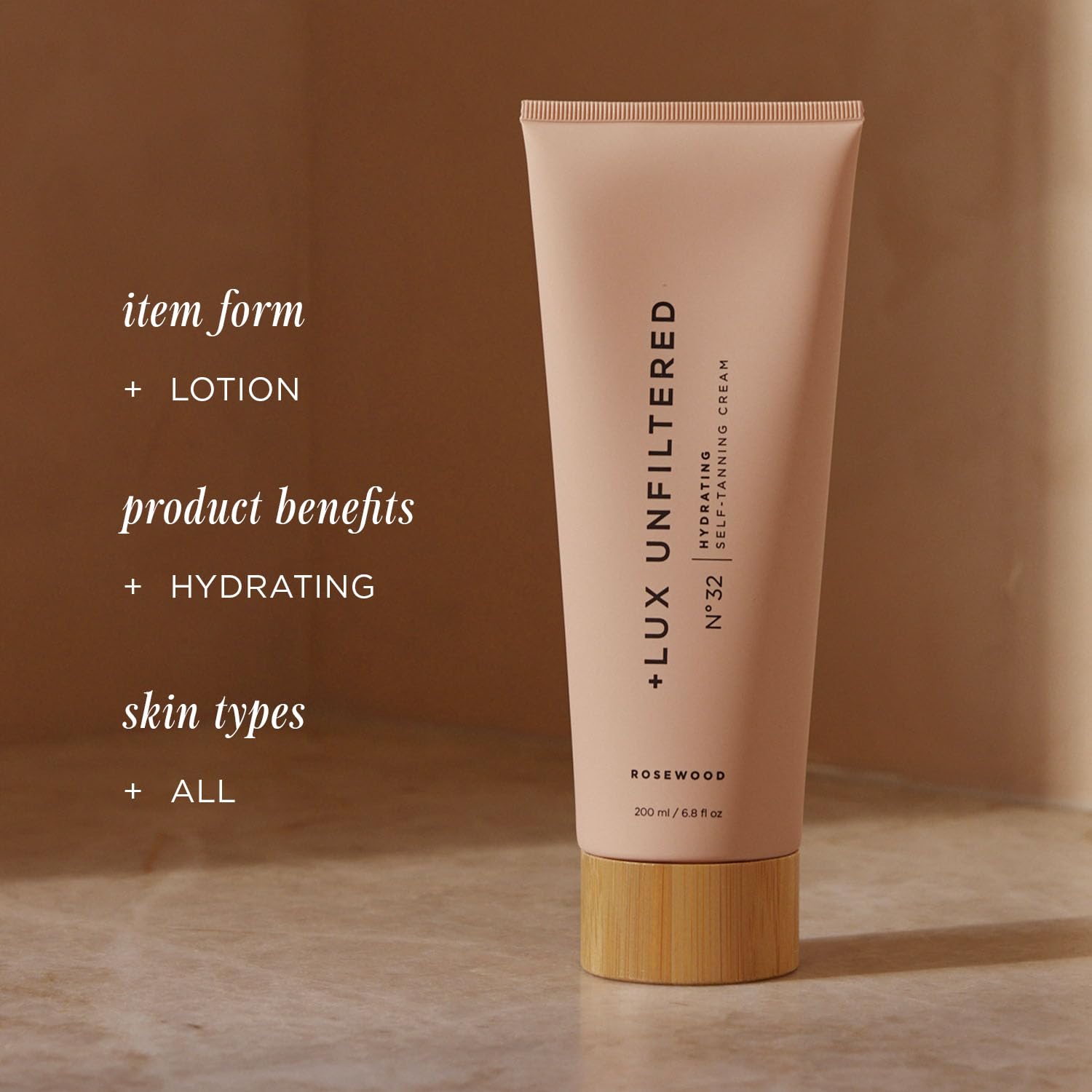 Lux Unfiltered N°32 rosewood no-transfer formula keeps clothes clean during wear.