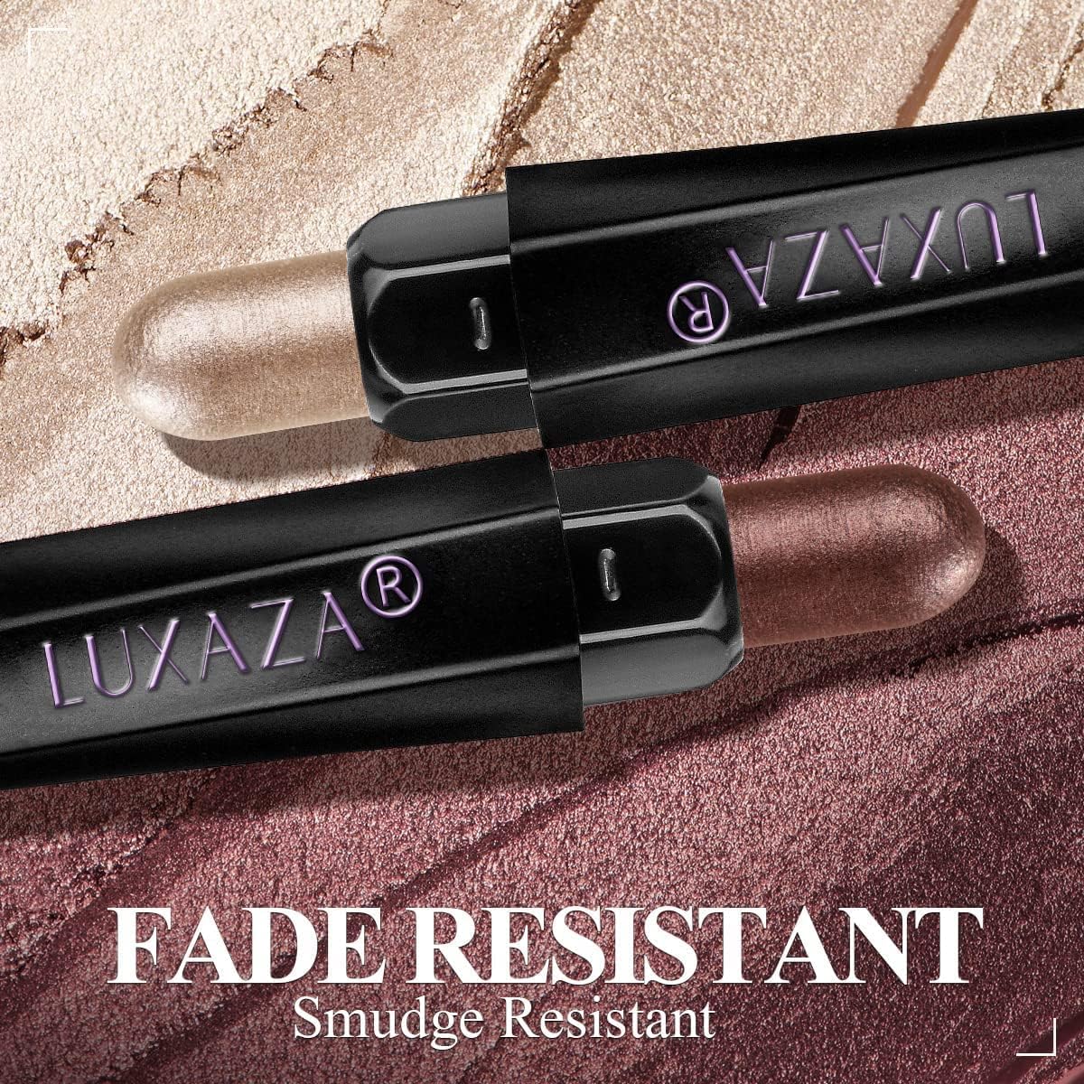 LUXAZA blending brush on end for smudge resistant finish