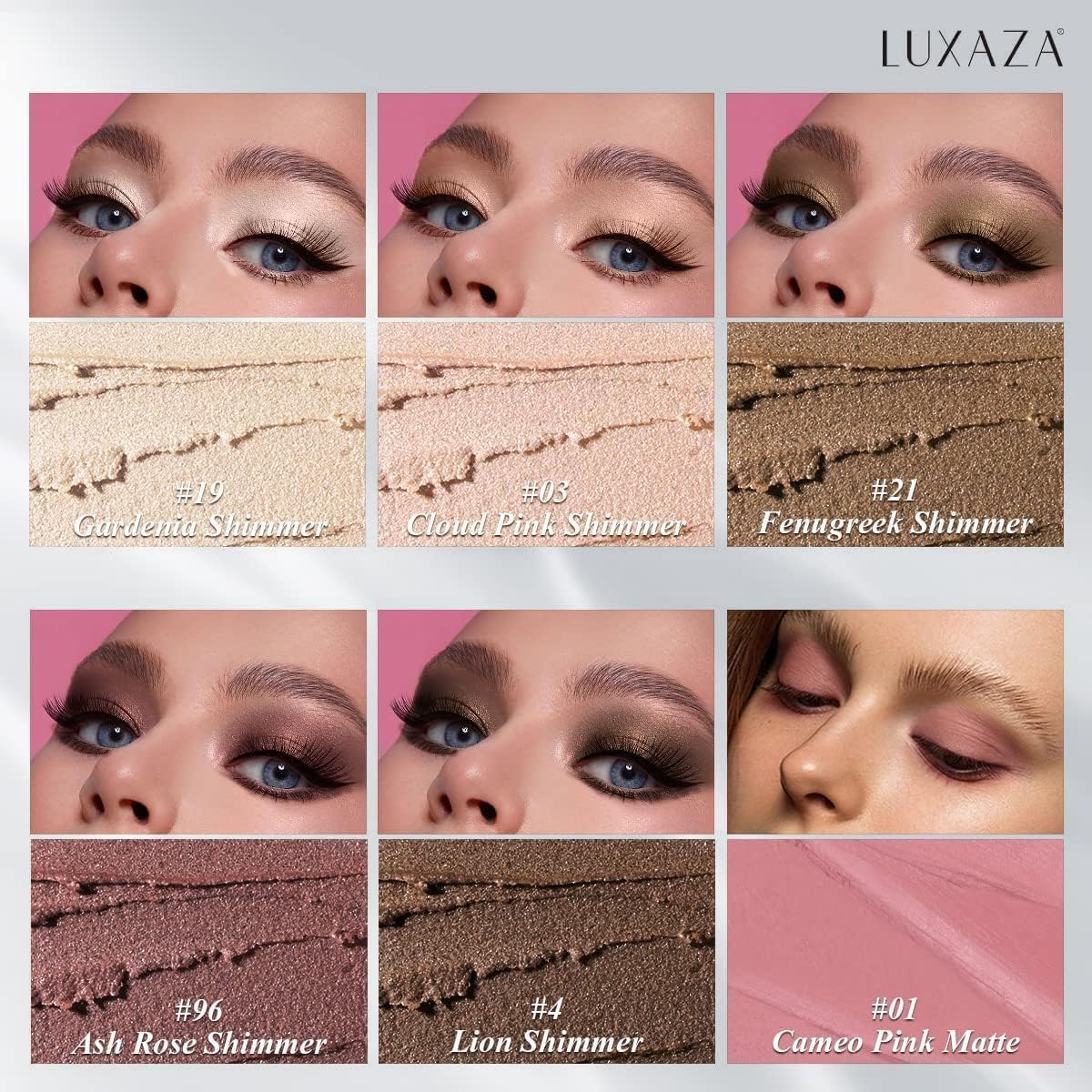 LUXAZA eyeshadow stick hexagonal tube grip for easy application