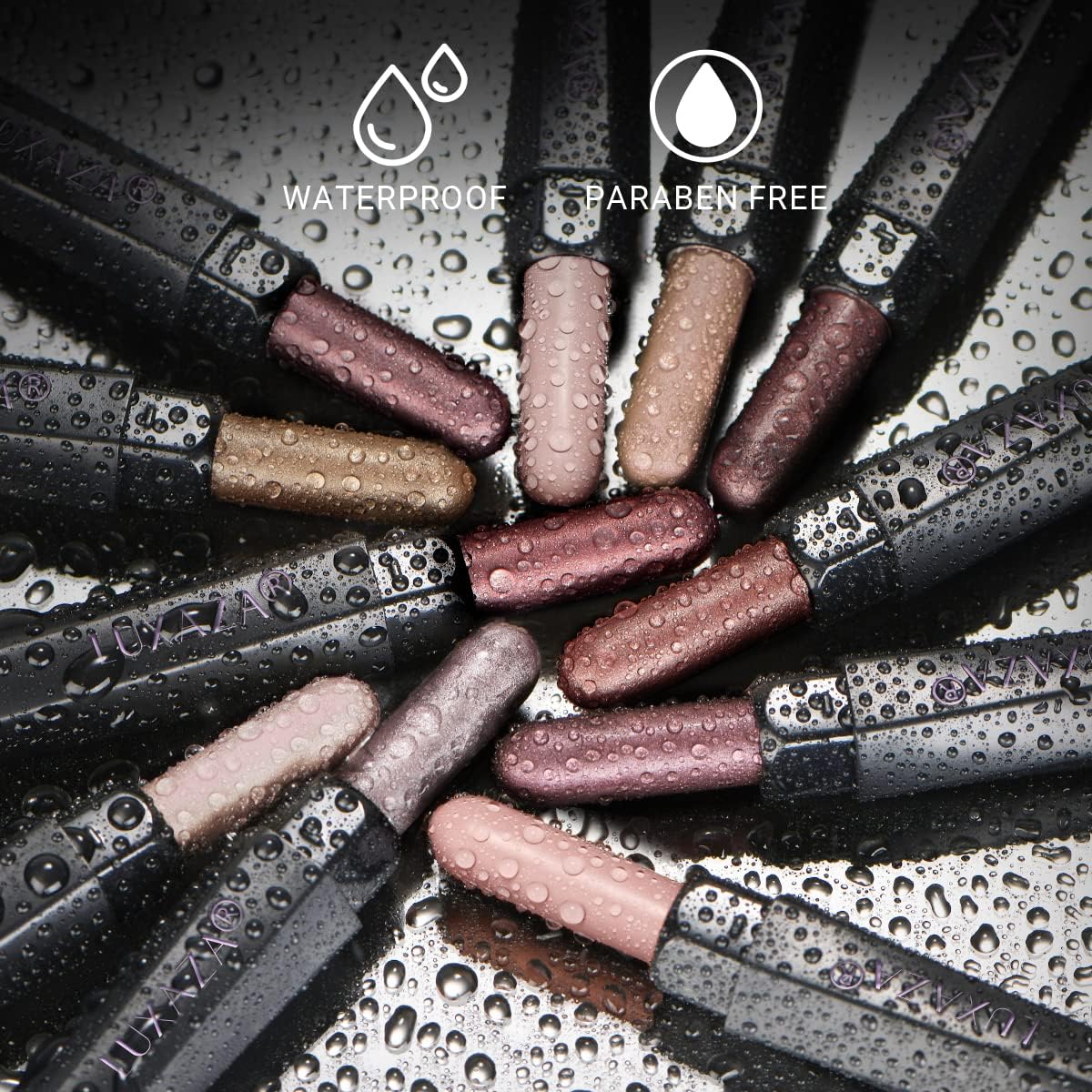LUXAZA waterproof formula lasts all day without fading
