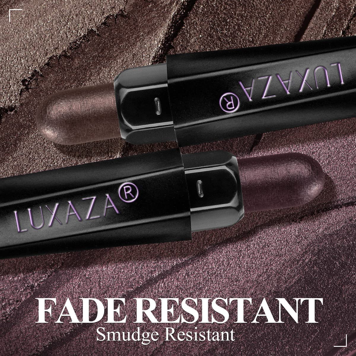 LUXAZA metallic shimmer palette swatch reveals vibrant color payoff and glow.