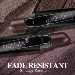 LUXAZA metallic shimmer palette swatch reveals vibrant color payoff and glow.
