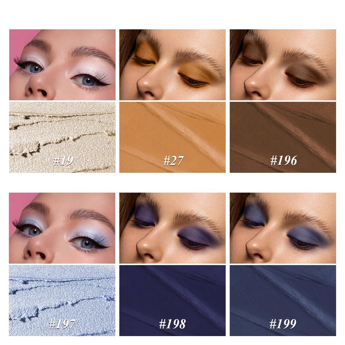 LUXAZA PRO Blue Eyeshadow Stick closeup highlights creamy texture for smooth application.