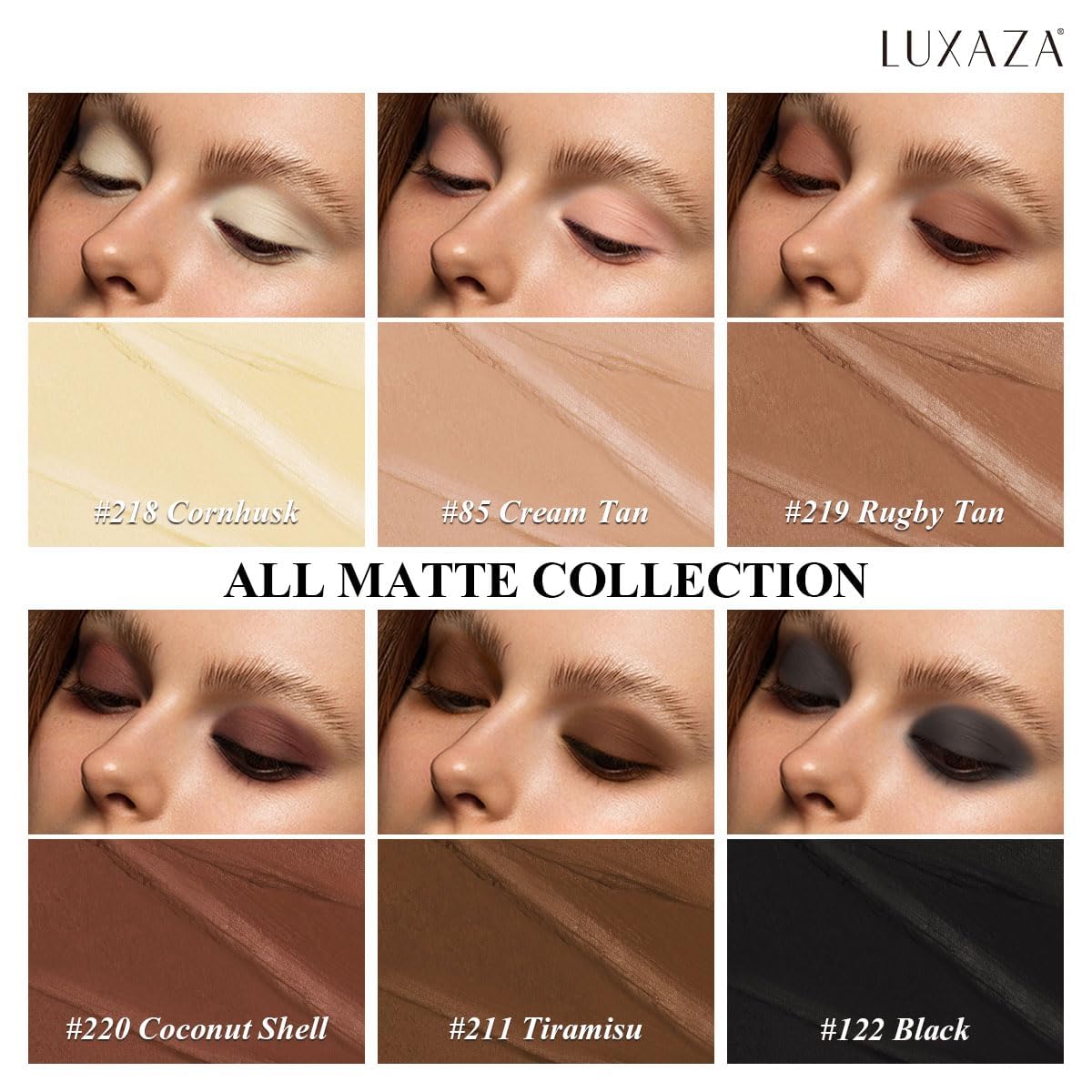 LUXAZA PRO Brown Eyeshadow Pencil detail highlights creamy formula and precise tip.
