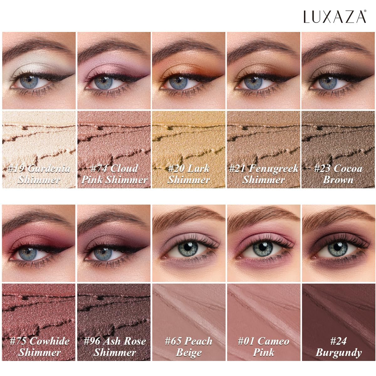 Luxaza Pro eyeshadow-stick soft-cream texture glides on smoothly for effortless shading.