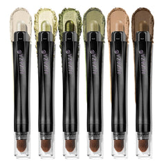 LUXAZA PRO FIREFLIES LIGHT eyeshadow stick close-up reveals green metallic shimmer for smooth color.