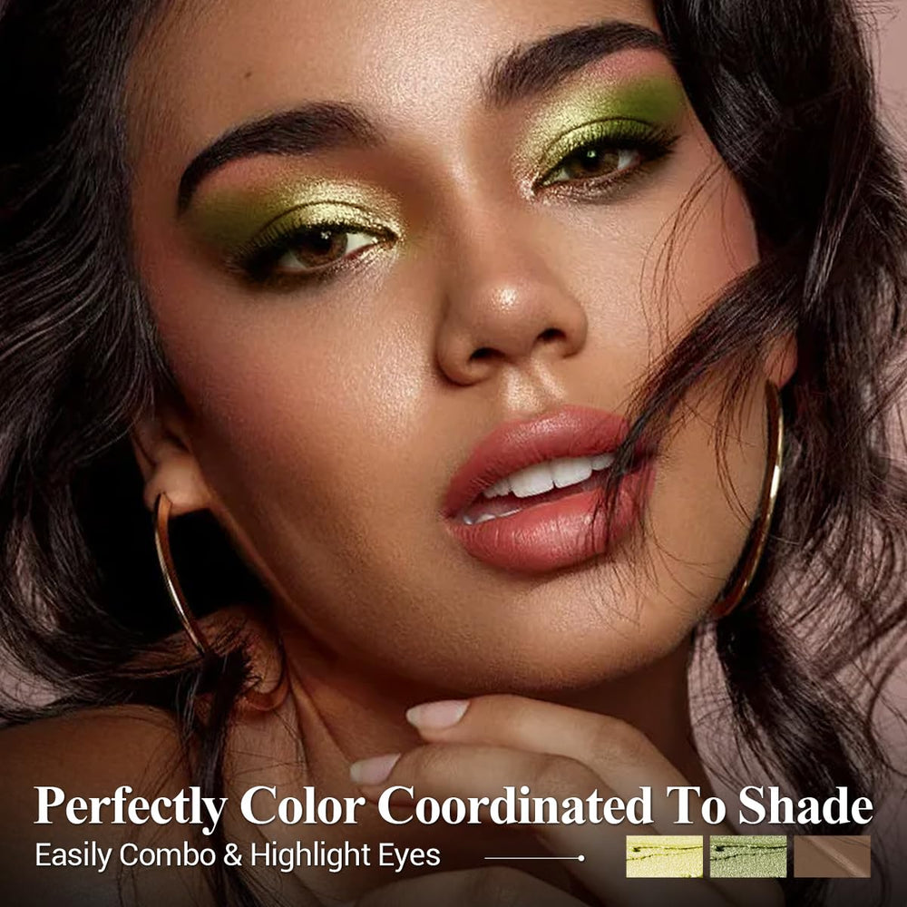 LUXAZA PRO FIREFLIES LIGHT swatch shows emerald green metallic shimmer.