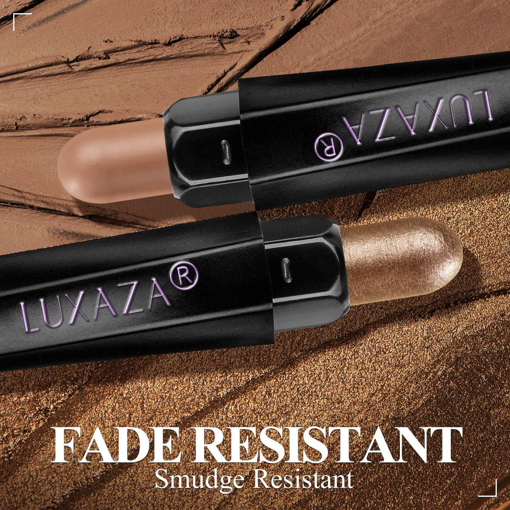 LUXAZA PRO hexagonal tube design provides grip for precise makeup application.