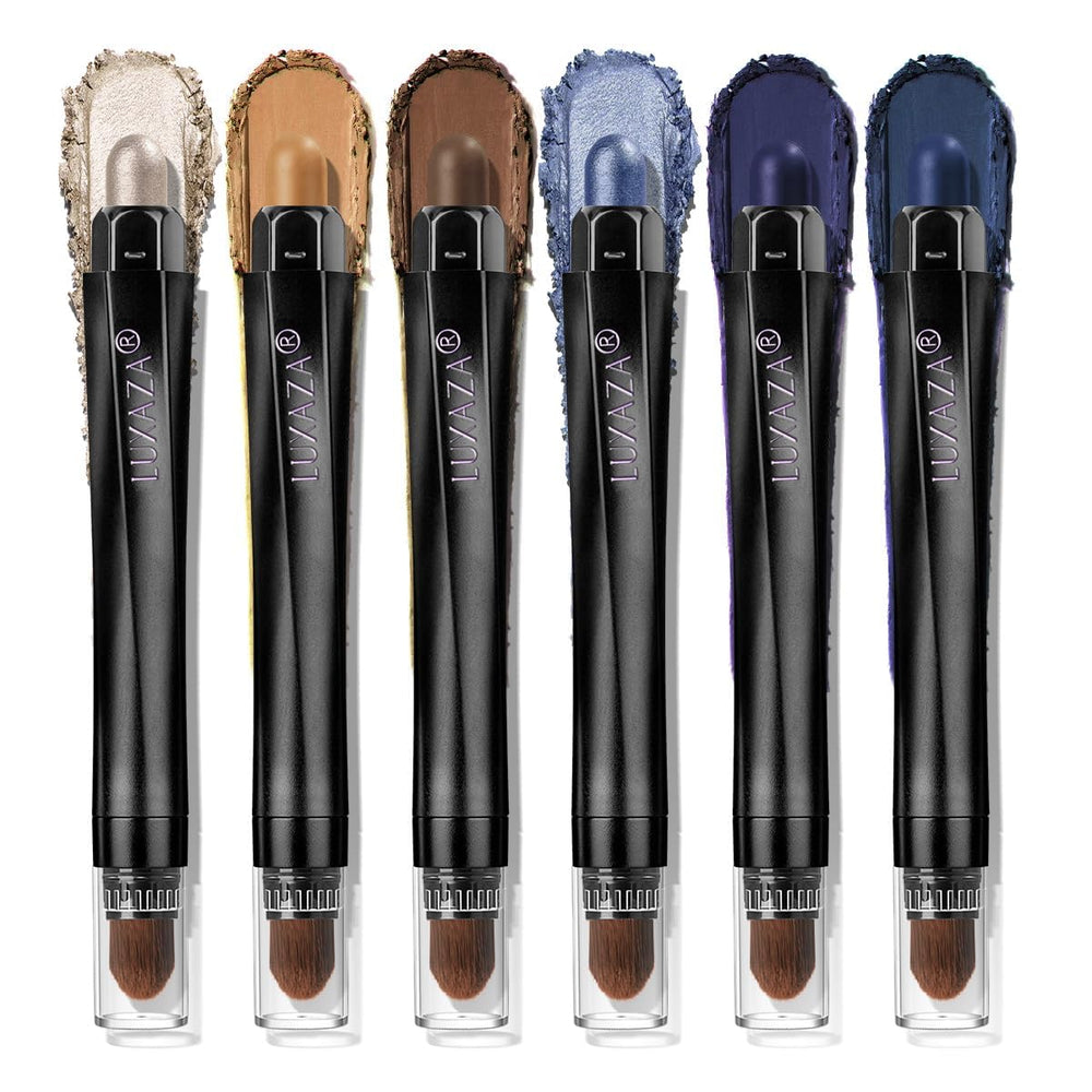 LUXAZA PRO Jeans Blue 6pcs set—coordinated colors for versatile eye looks.