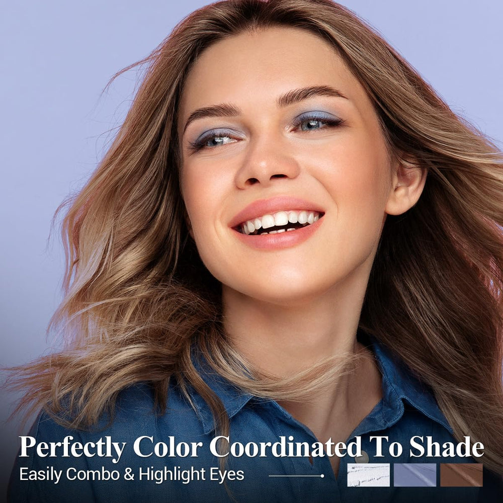 LUXAZA PRO Jeans Blue eyeshadow stick packaging highlights hexagonal tube for comfortable grip.