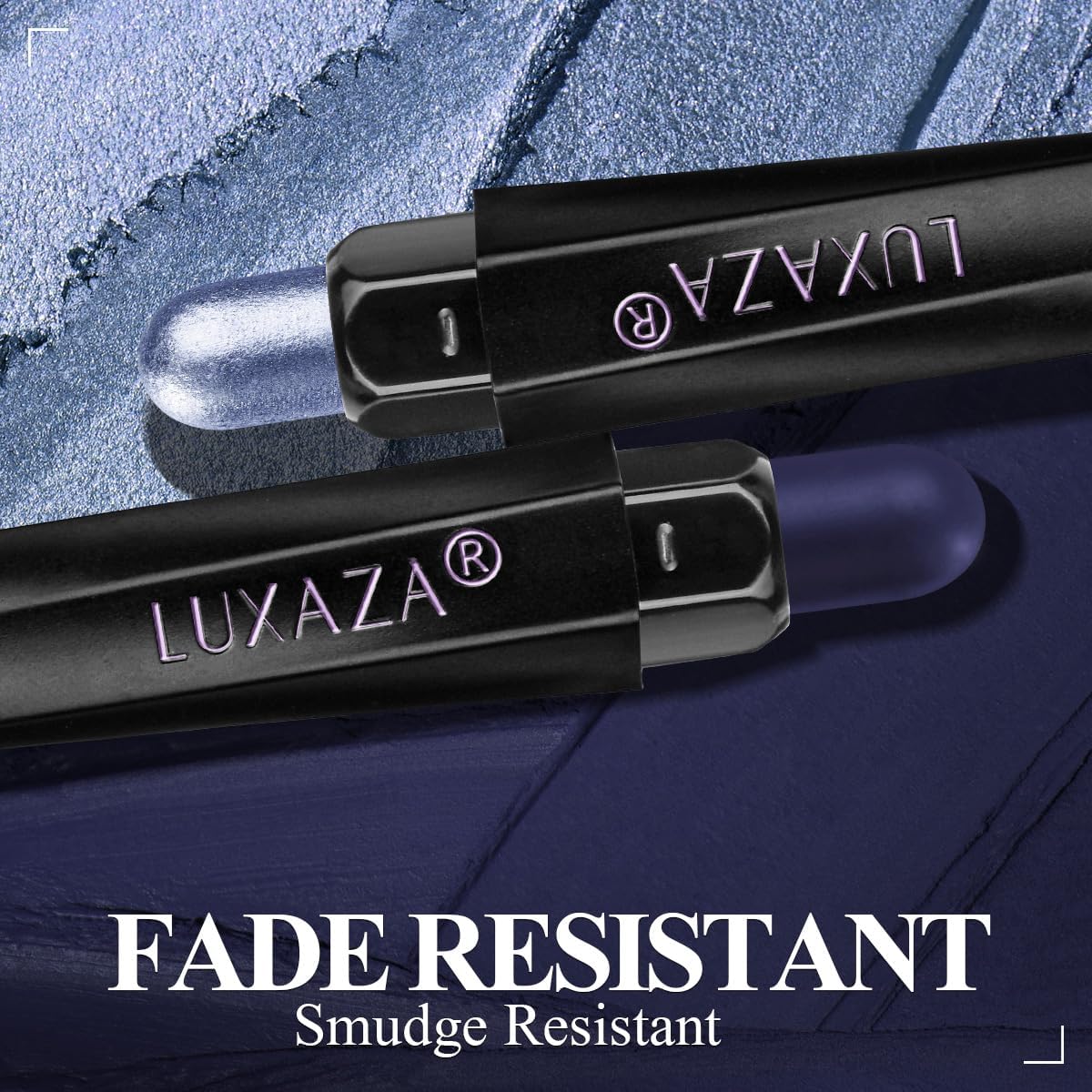 LUXAZA PRO jeans blue swatches show rich pigment ideal for lasting color.