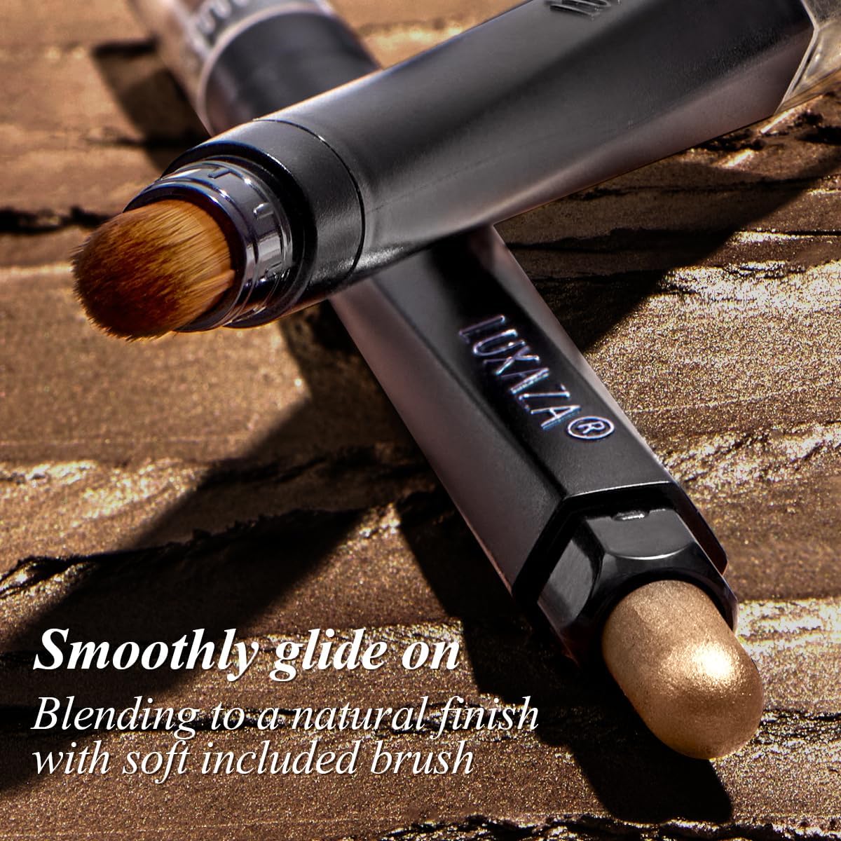 LUXAZA PRO neutral brown eyeshadow stick collection shows high-pigment shade range for coordination.