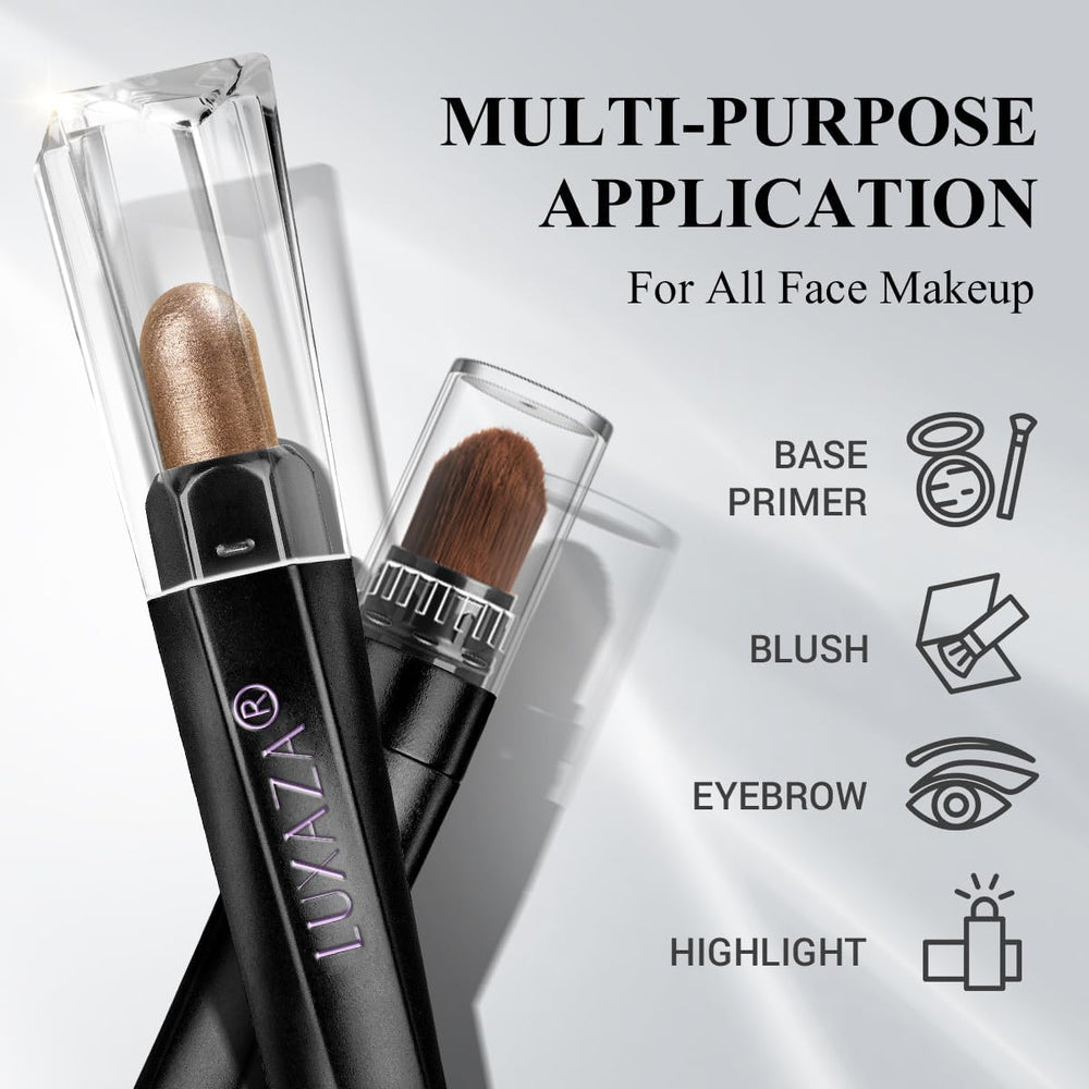 LUXAZA PRO neutral brown eyeshadow stick metallic shimmer provides versatile texture options from shimmer to matte.