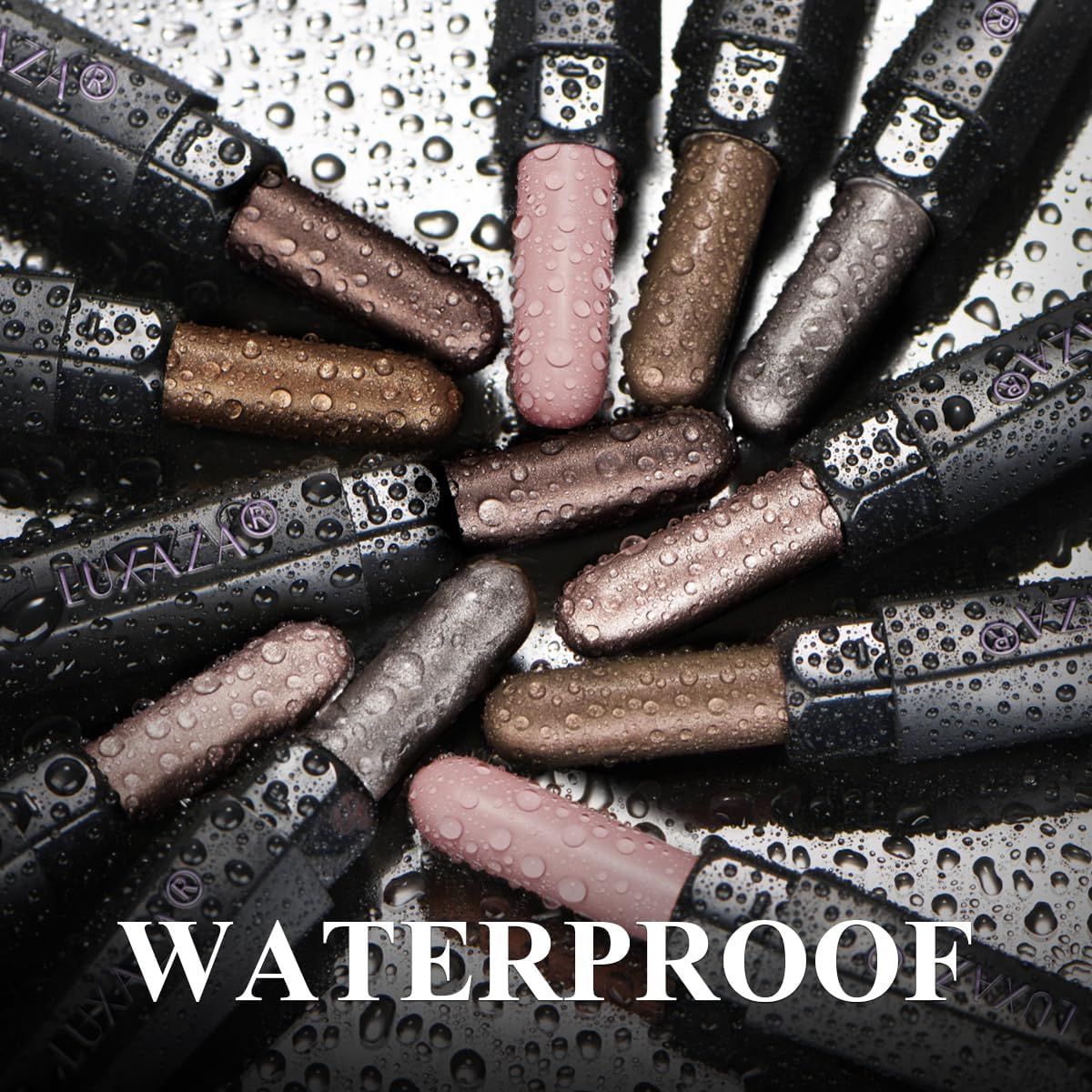 Luxaza Pro neutral-eyeshadow-stick hexagonal-tube design offers comfortable grip.