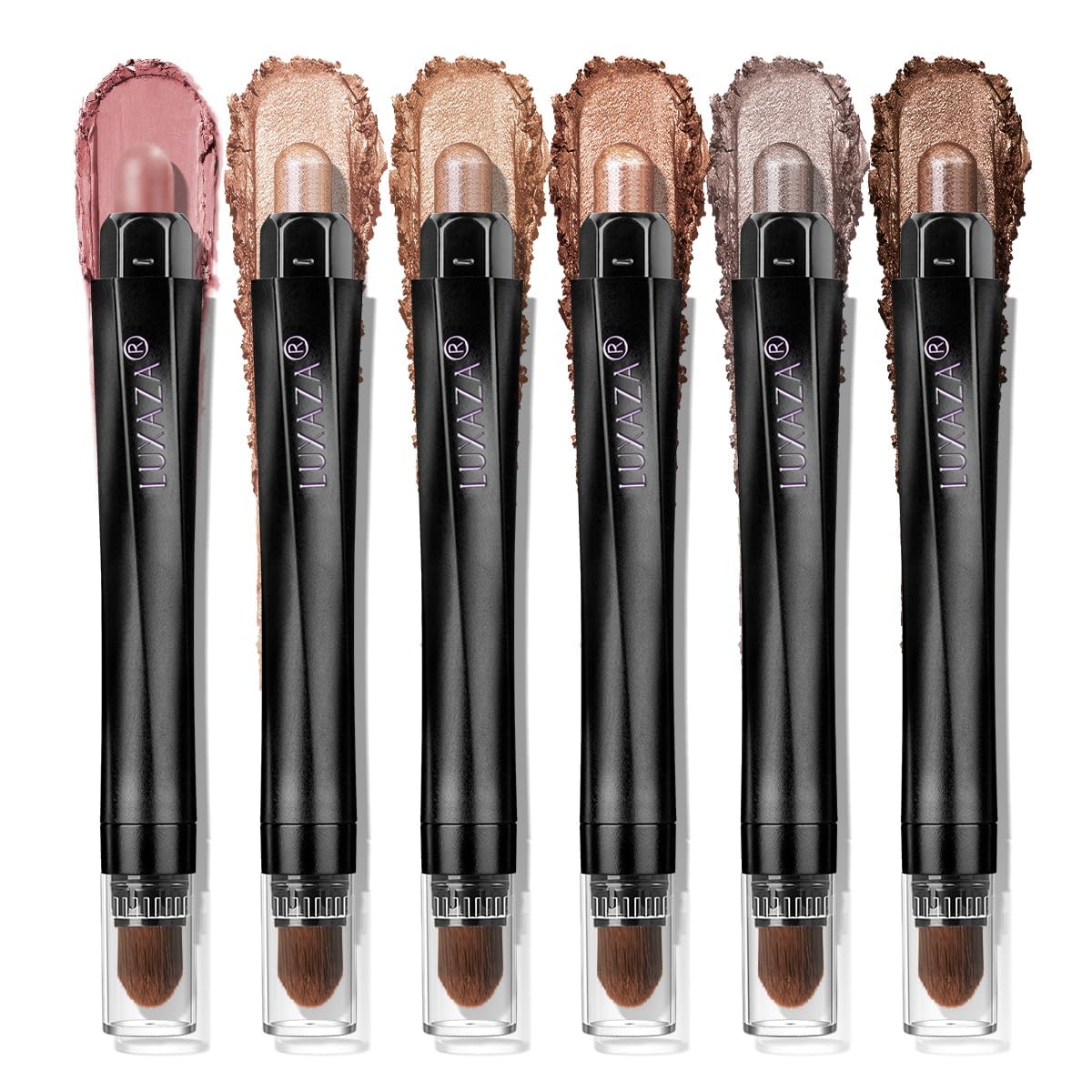 Luxaza Pro neutral-eyeshadow-stick soft cream texture for smooth eyelid glide.