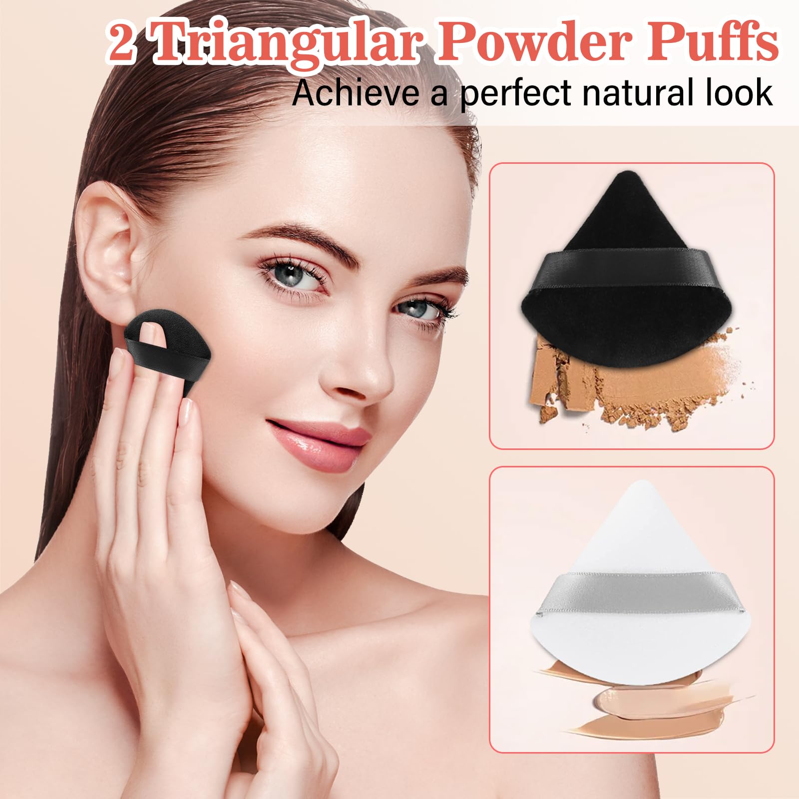 Luxbru contents include lash comb and powder puffs for versatility