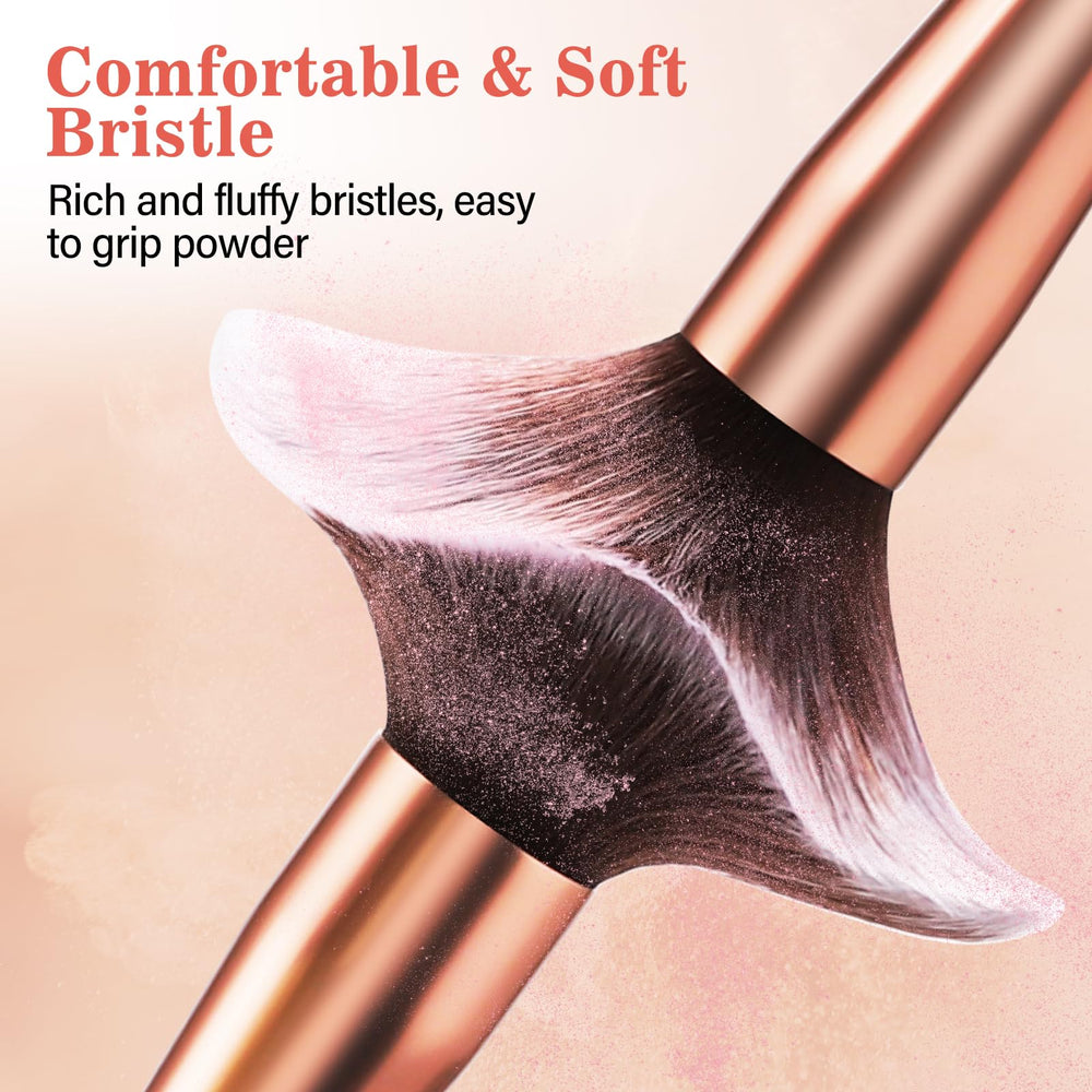 Luxbru foundation brush demonstrates even coverage for flawless base
