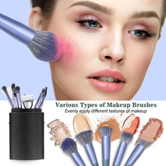 LUXBRU makeup brush bristles close-up showing soft, dense fibers for smooth makeup application.