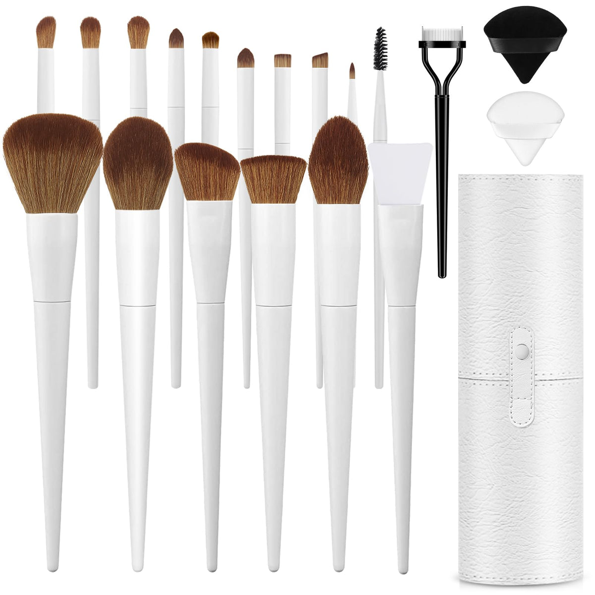 LUXBRU makeup brush set case keeps tools organized for on-the-go beauty routines.
