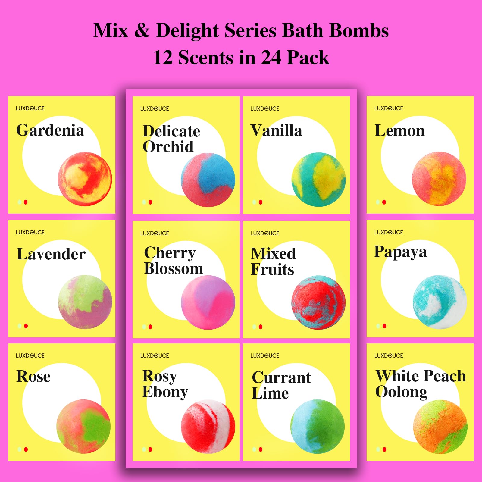 LUXDOUCE seven-minute color release bath experience in the tub.