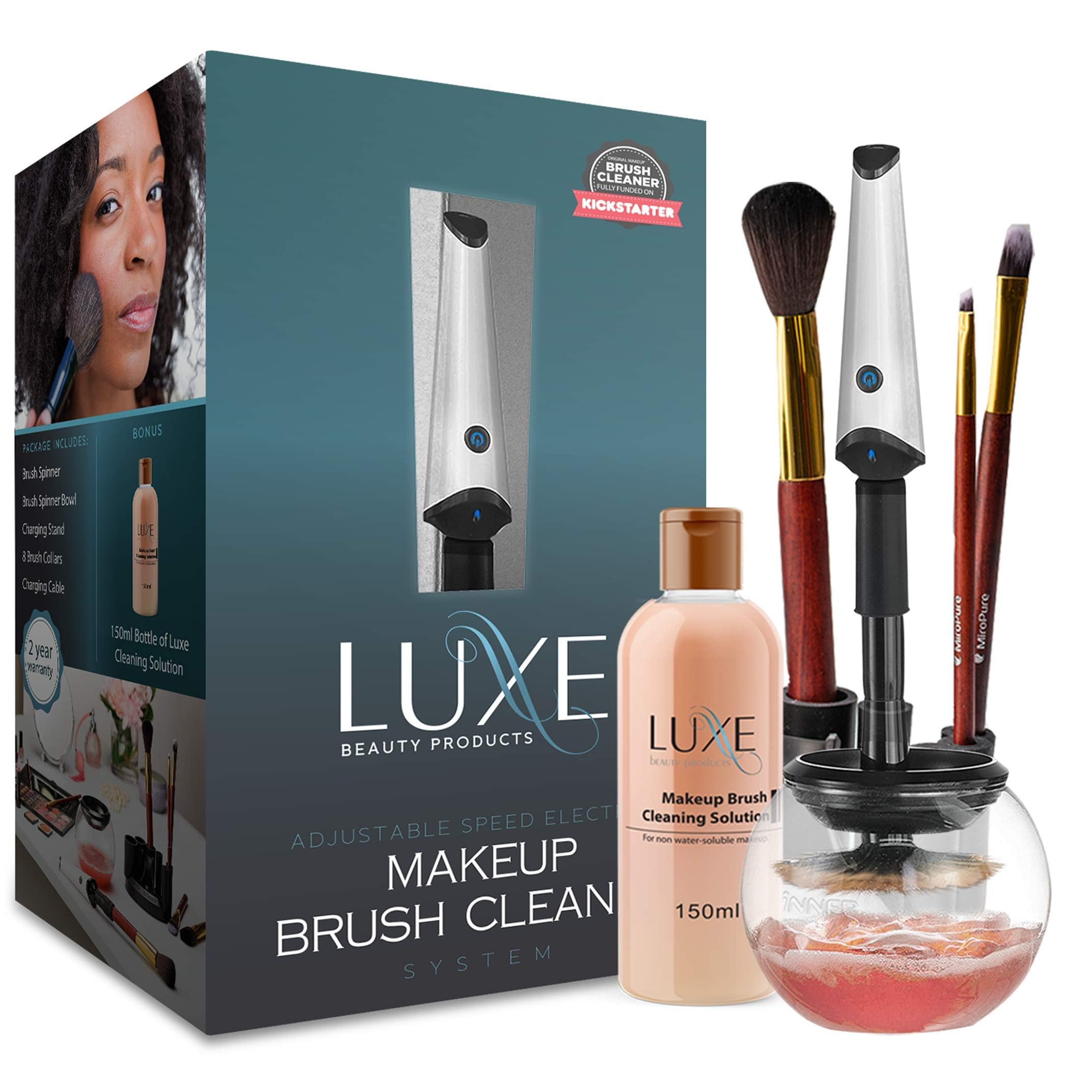 Luxe automatic-makeup-brush-cleaner offers hands-free cleaning and gentle drying
