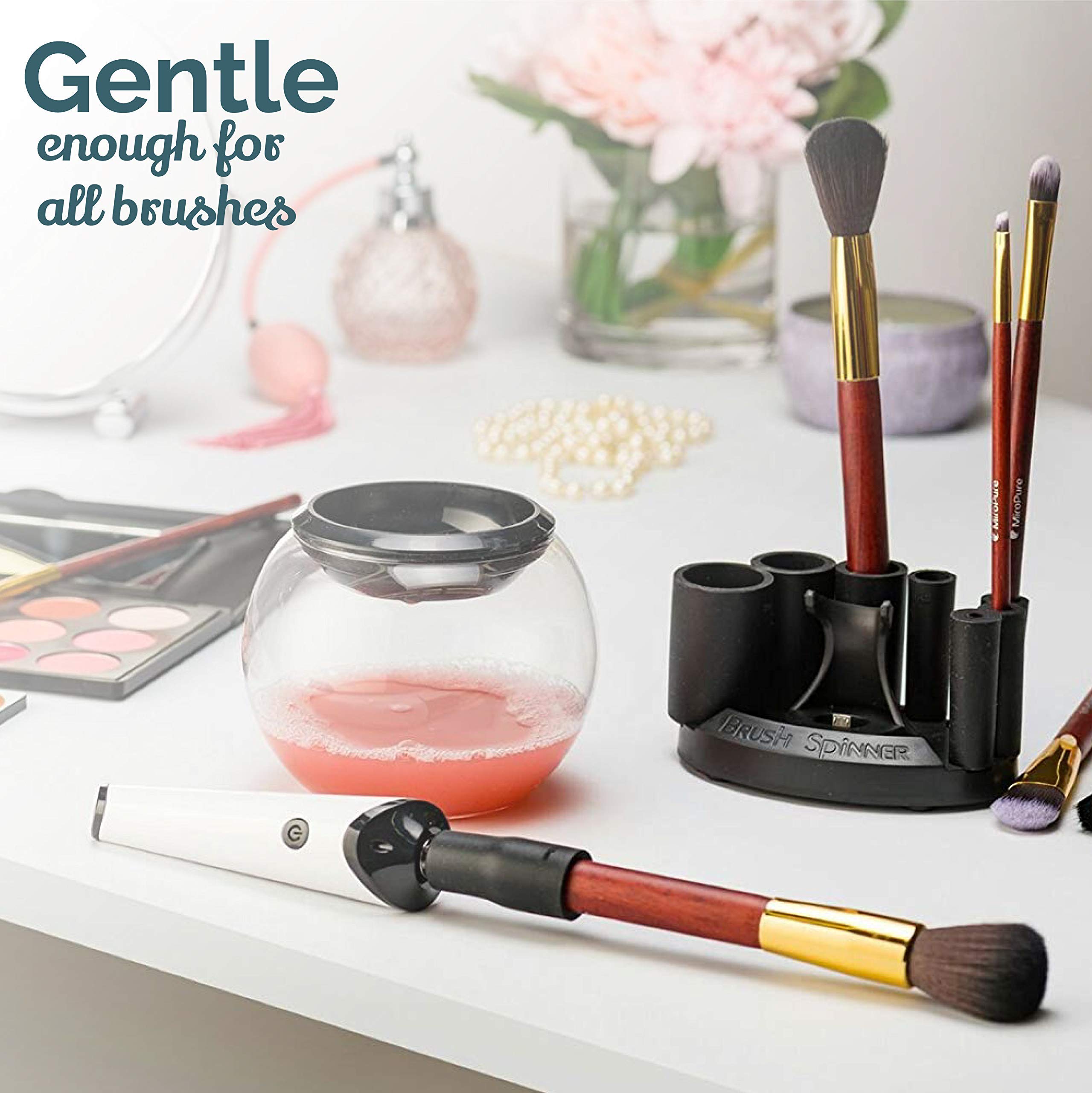 Luxe break-resistant-bowl provides sturdy cleaning basin for confident, spill-free sessions