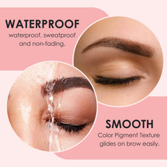 Luxe Cosmetics brown color set applying on lashes demonstrates precise, gentle color application.