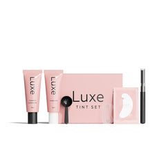 Luxe Cosmetics brown color set packaging shows a salon-ready vegan formula.