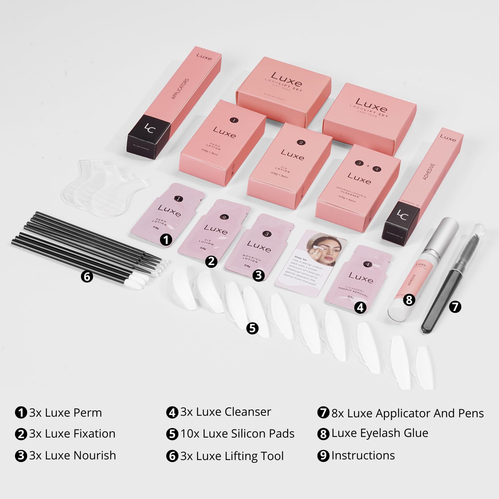 Luxe Cosmetics Lash Lift Kit Full Application Process guides effortless at-home lifting