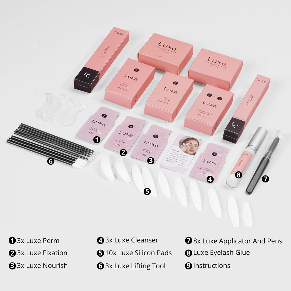 Luxe Cosmetics Lash Lift Kit Full Application Process guides effortless at-home lifting