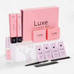 Luxe Cosmetics Lash Lift Kit Pro Version Packaging shows premium at-home salon quality
