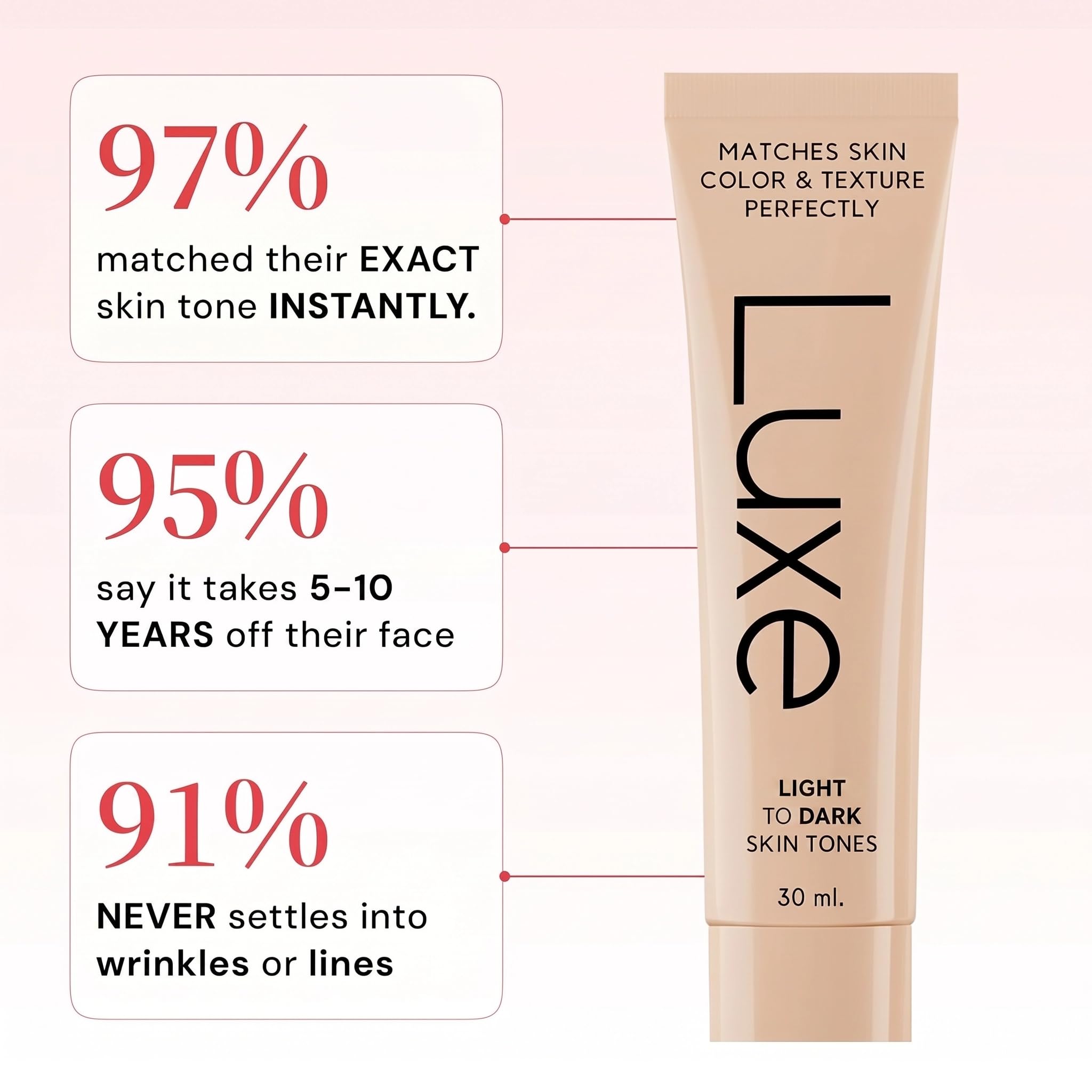 Luxe texture close-up swipe showing smooth blendability and matte finish
