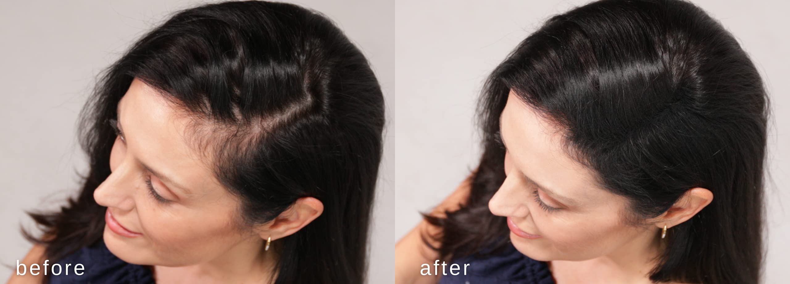LUXE Hair Building Fibers on dry hair delivers instant volume boost.