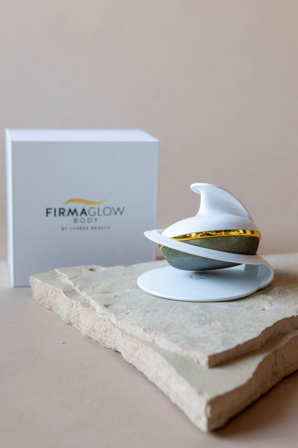 Luxene Beauty FIRMAGLOW packaging front shows device ready for home use.