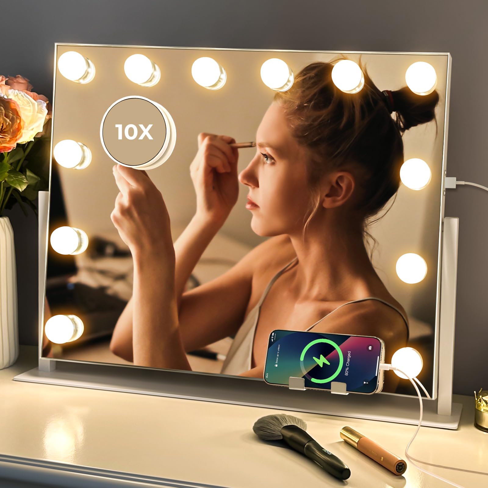 LuxeVue AC-powered design with included adapter eliminates battery changes.