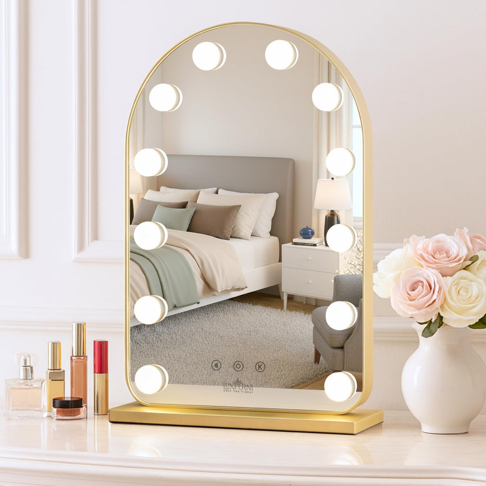 LUXFURNI vanity mirror makes a thoughtful gift for makeup enthusiasts.
