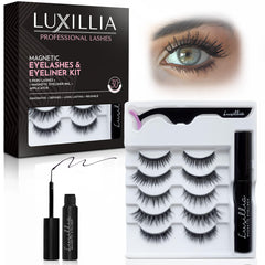 Luxillia Magnetic Eyelashes Kit closeup shows natural lash design for daily wear.