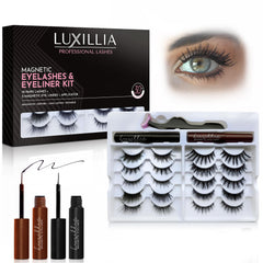 Luxillia magnetic eyelashes kit main packaging shows glue-free lash solution