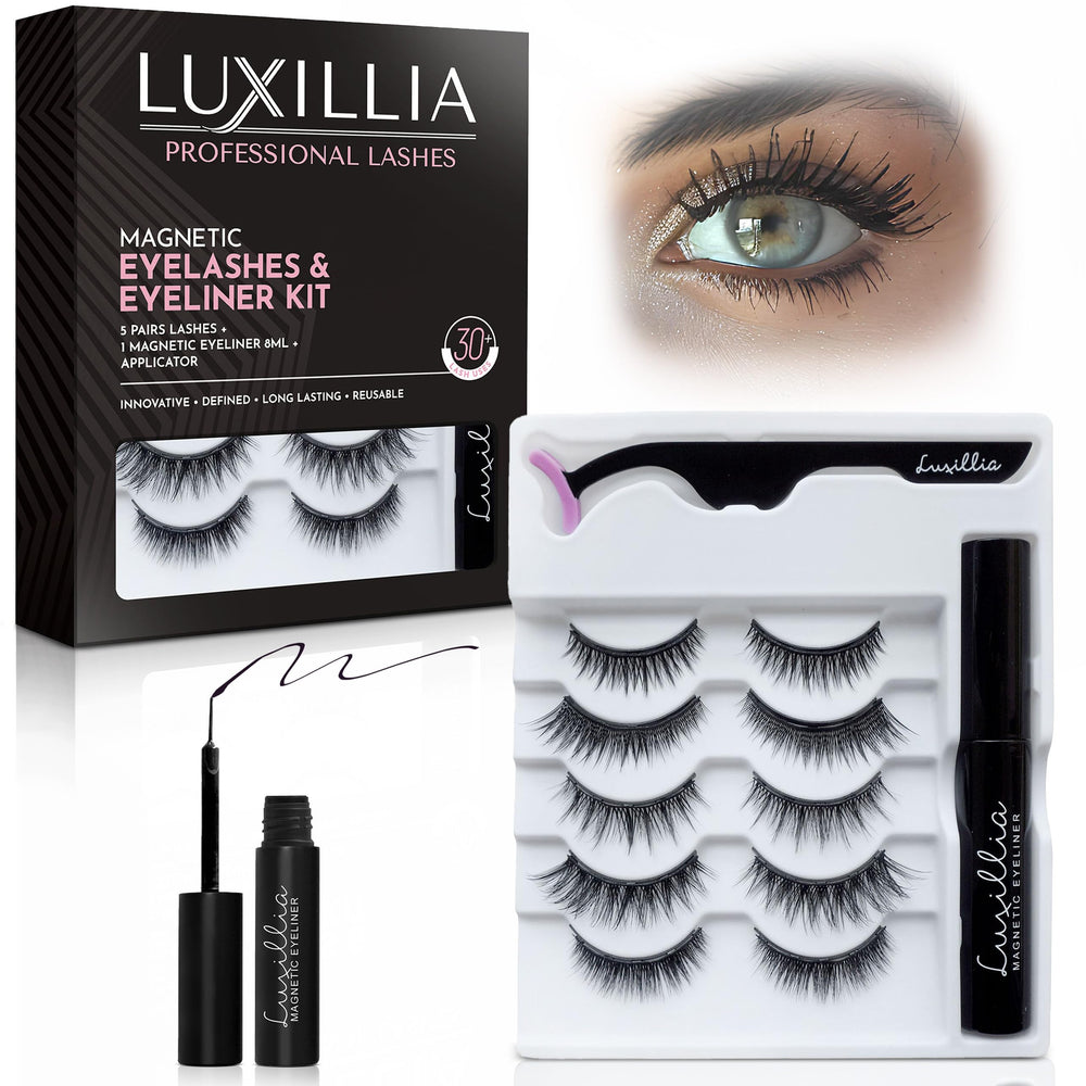 Luxillia magnetic eyelashes kit unboxing shows effortless start to a natural look.
