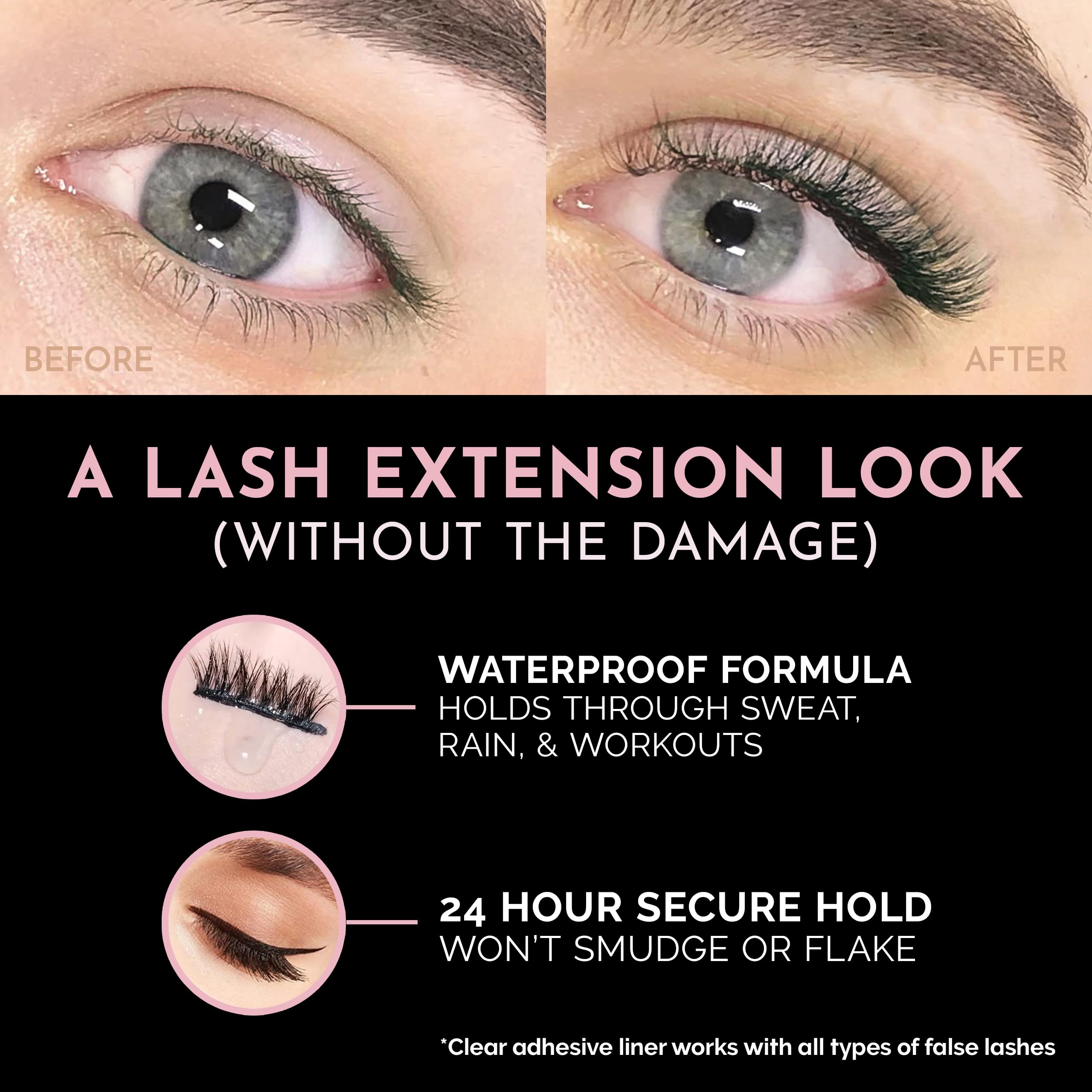 Luxillia reusable lashes on display emphasizing durability and value.