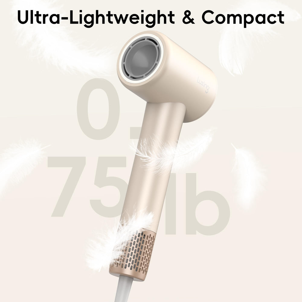 Luxing TurboLux ionic technology graphic highlights 200 million ions for smoother hair.